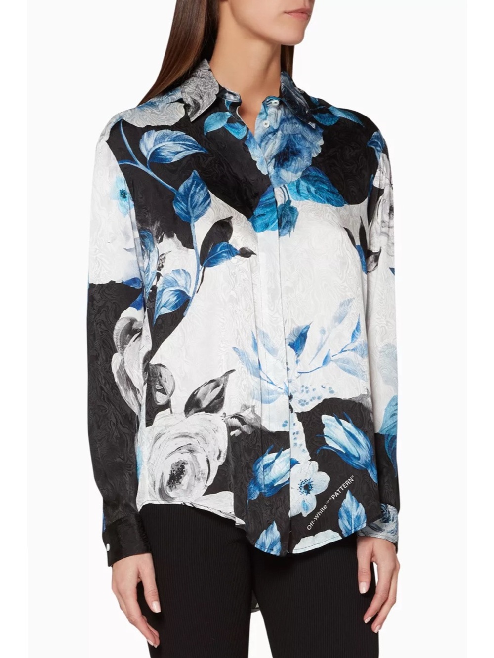 OFF WHITE VIRGIL ABLOH Silk Button Down Floral Shirt Medium